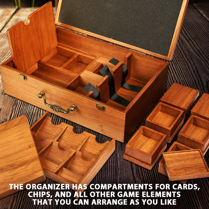 Organizer made of natural wood for the board game colonizers (Settlers of Catan)