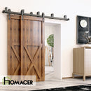 Double Track U-Shape Bypass Sliding Barn Door Hardware Kit - Arrow Design Roller