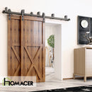 Double Track U-Shape Bypass Sliding Barn Door Hardware Kit - Classic Design Roller