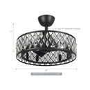 20" Delvalle Modern Downrod Mount Reversible Crystal Fandelier Ceiling Fan with Lighting and Remote Control