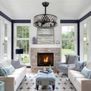 20" Delvalle Modern Downrod Mount Reversible Crystal Fandelier Ceiling Fan with Lighting and Remote Control