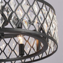 20" Delvalle Modern Downrod Mount Reversible Crystal Fandelier Ceiling Fan with Lighting and Remote Control