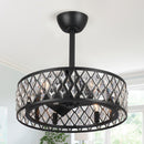 20" Delvalle Modern Downrod Mount Reversible Crystal Fandelier Ceiling Fan with Lighting and Remote Control