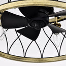 20" Farmhouse Downrod Mount Fandelier Ceiling Fan with Lighting and Remote Control
