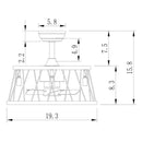 20" Farmhouse Downrod Mount Fandelier Ceiling Fan with Lighting and Remote Control