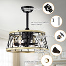 20" Farmhouse Downrod Mount Fandelier Ceiling Fan with Lighting and Remote Control