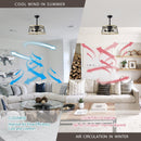20" Farmhouse Downrod Mount Fandelier Ceiling Fan with Lighting and Remote Control