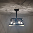 20" Farmhouse Downrod Mount Fandelier Ceiling Fan with Lighting and Remote Control