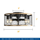 20 Inch Metallic Ceiling Fan with Light Flush Mount and Remote