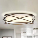 20" Modern Brown LED Flush Mount Ceiling Light