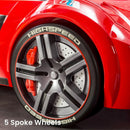 BiTurbo Red Twin-Size Race Car Bed with Remote, LED Lights and Sound Effects