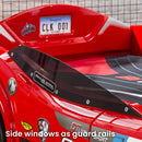 BiTurbo Red Twin-Size Race Car Bed with Remote, LED Lights and Sound Effects