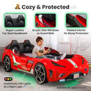 GTS EV Red Twin-Size Race Car Bed with Remote, LED Ambient Lights, Upholstered Headboard & Interior