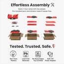 GTS EV Red Twin-Size Race Car Bed with Remote, LED Ambient Lights, Upholstered Headboard & Interior