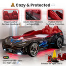 GTS EV Black Twin-Size Race Car Bed with Remote, Underbody Lights and Leatherette Interior