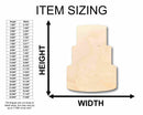 Unfinished Wood 3 Tier Cake Silhouette - Craft- up to 46" DIY