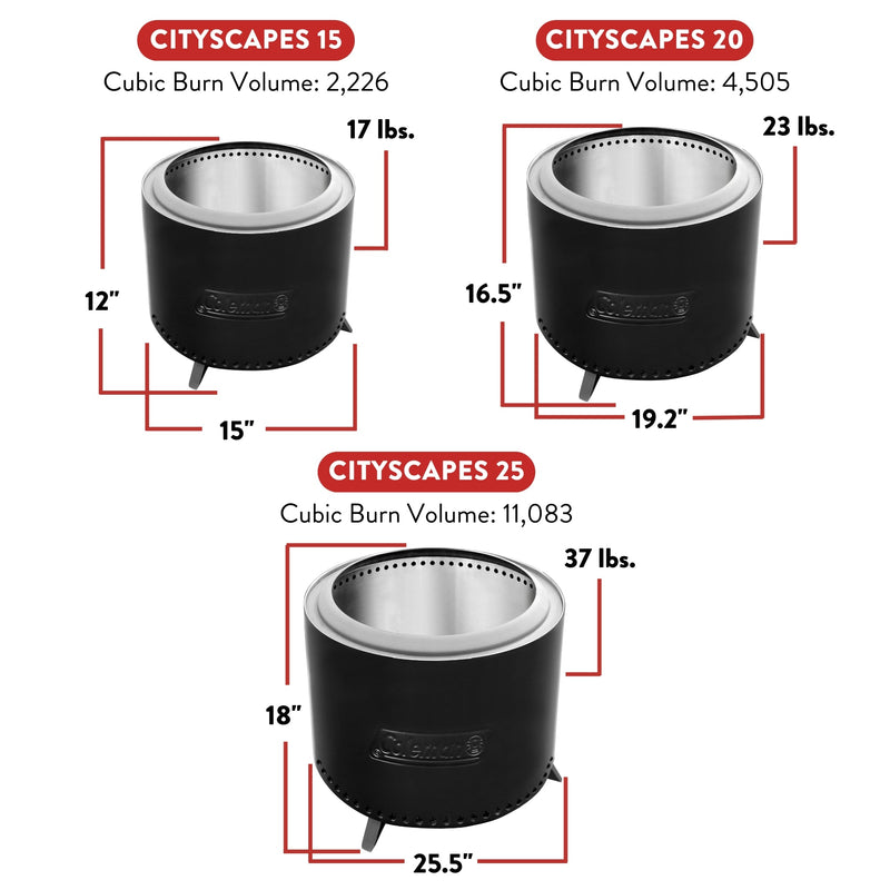 Coleman® Cityscapes™ 15 Smokeless Fire Pit - SHIPS 11/10/2024