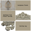 Sorina - Sofa With 7 Pillows - Velvet, Fabric & Antique Gold
