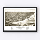 Vintage Map of Tacoma, Washington 1884