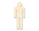 Unfinished Wood Mens Bathroom Sign Shape - Craft - up to 46" DIY