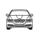 2009 E90 Front View Metal Car Wall Art - NC0386