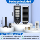 4 pack 200W solar street lights 25000 lumens