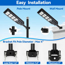4 pack 200W solar street lights 25000 lumens