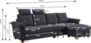 L Shaped Sectional Sofa With Storage Chaise Dark Grey