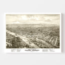Vintage Map of Salem, Oregon 1876