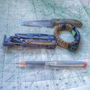 The Escape Evade Pathfinder: Military & Tactical Strap w/ SERE kit, Compass, Kevlar Saw, Cuff Key.