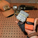 Saw Shemagh: Firestarter sewn button, built-in Kevlar Utility Saw, Fire Tinder border.