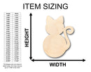 Unfinished Wood Sitting Cat Shape - Craft - up to 46" DIY