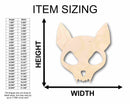 Unfinished Wood Cat Skull Silhouette - Craft- up to 46" DIY