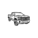2018 Silverado 1500 LT Perspective Metal Car Wall Art - NC1257