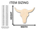 Unfinished Wood Cattle Skull Shape - Craft - up to 46" DIY