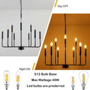 Black Farmhouse Chandelier 9 Light Dining Room Rustic