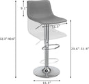 Modern Grey PU Leather Swivel Bar Stools Set