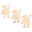 3 Santa Unfinished Wooden Shapes Craft Cutouts DIY Unpainted 3D Plaques 4 Inches