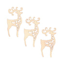 3 Reindeer Unfinished Wooden Shapes Craft Cutouts DIY 3D Plaques 4 Inches