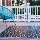 Kilimanjaro - Black Geometric Outdoor Rug for Patio FINAL SALE