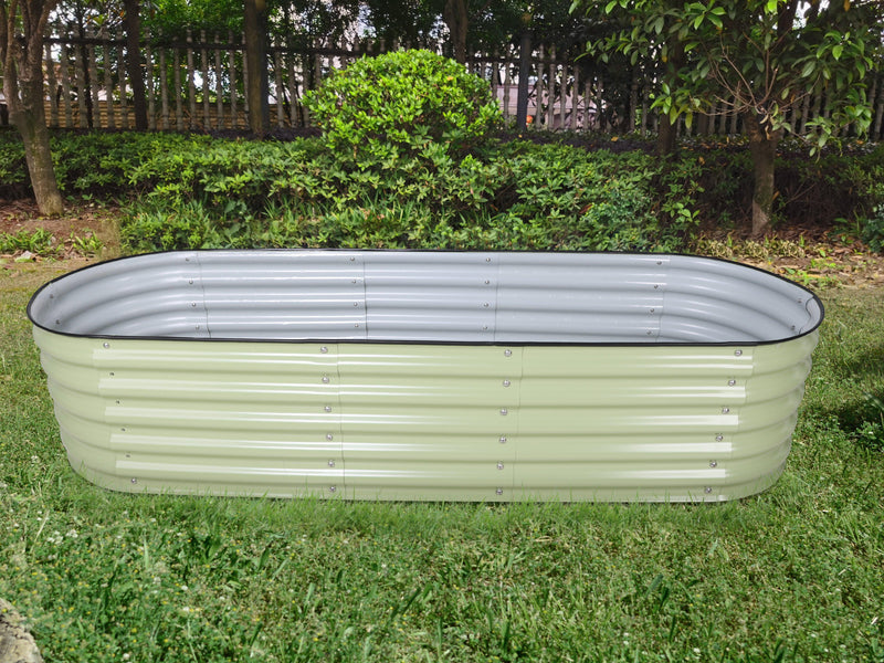 17" Tall, 12-in-1 Galvanized Raised Garden Bed in Sage Green