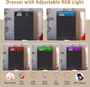 Tall Black Dresser With Customizable RGB Illumination