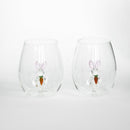 3D Easter Bunny Stemless Wine Glasses