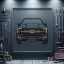 2022 F-150 Tremor Front View Metal Neon Car Wall Art - MTN0216