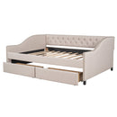 Upholstered daybed with Two Drawers