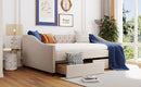 Upholstered daybed with Two Drawers