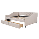 Upholstered daybed with Two Drawers