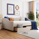 Upholstered daybed with Two Drawers