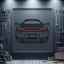 2022 Carrera 4S Back View Metal Neon Car Wall Art - MTN0185