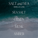 Salt and Sea Fluted Soy Candle - Ribbed Glass Jar - 12 oz